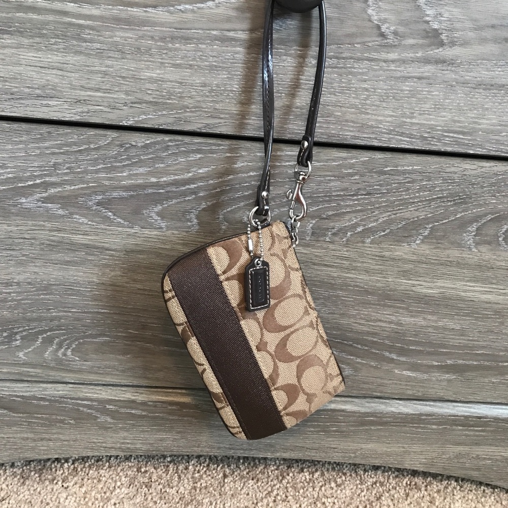 Brown Coach Monogram Tote with Wristlet - Picture 5 of 5